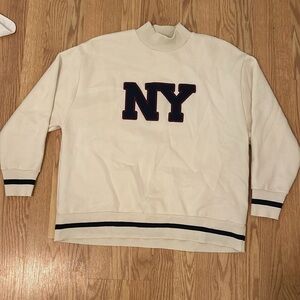 Cara fleece lined high neck NY sweatshirt